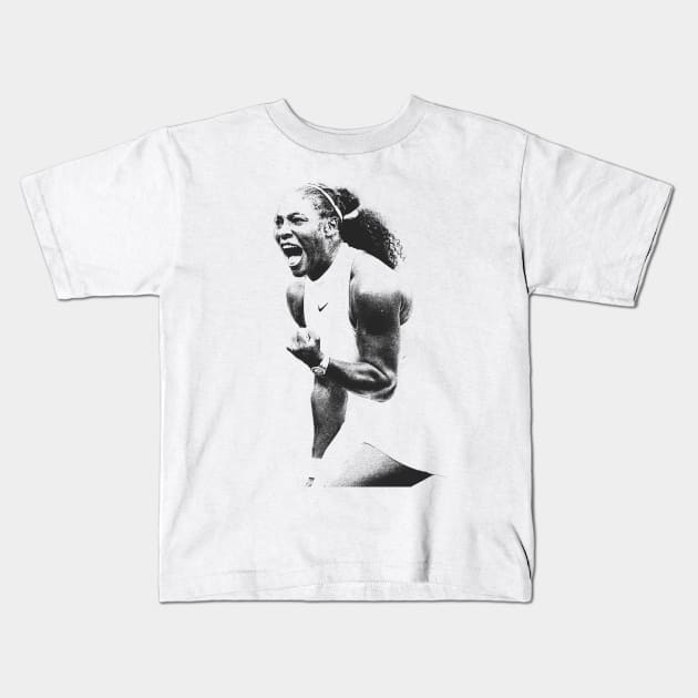 Serena Williams Kids T-Shirt by LMW Art